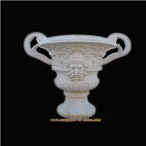 Stone Planter, White Marble Planter Pot