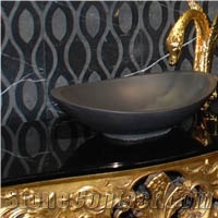 Ana Black Sink,Solid Surface Black Sink