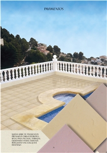 Beige Limestone Pool Coping
