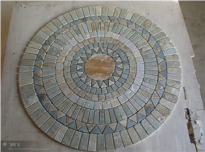 China Rustic Slate Floor Mosaic Medallion