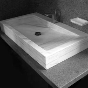 Carrara White Marble Sink