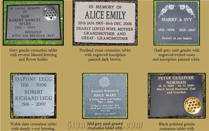Flat Tablet Grey Granite Grave Markers