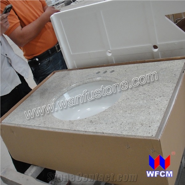 Kashmir White Granite Vanity Tops with Undermount Sink