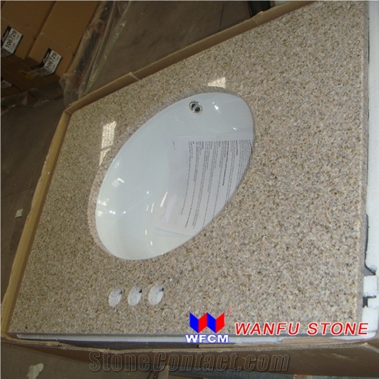 Yellow Granite Vanity with Ceramic Sink