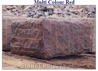 Multicolor Red Granite Blocks