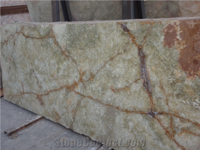 Damghan Green Onyx Slab