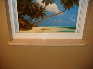 Rounded Ears Beige Travertine Window Sills