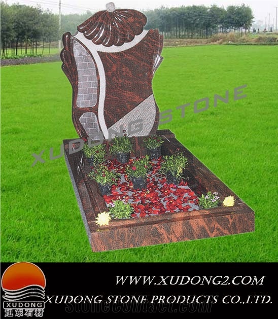 Red Granite Tombstone
