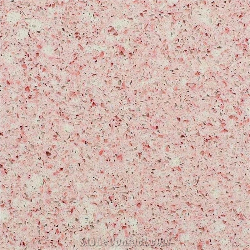 Pink Quartz Stone/Quartz Slabs/Quartz Tiles/Engineered Stone/Artificial Quartz Stone/Pink Quartz for Countertops with Non-Porous and Resistant to Chemical/Stain/Scratch/Heat/Bacteria