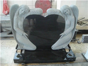 Absolute Black Granite America Style Tombstone, Impala G654 Tombstone Monuments