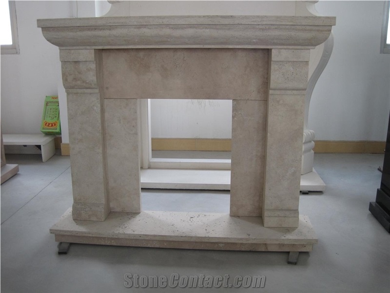 Travertine Fireplace