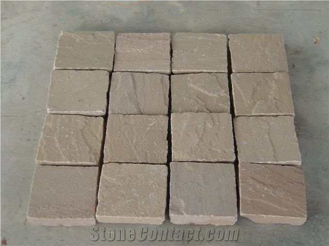 Autumn Brown Sandstone Cobbles, Buff Brown Sandstone Cobbles