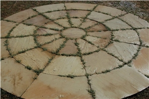 Tint Mint Sandstone Circle, Sandstone Circle Paving