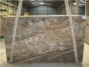 Bordeaux River Granite Slabs & Tiles, Multicolor Polished Granite Floor Tiles, Wall Tiles