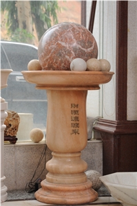 Red Marble Fountain Ball