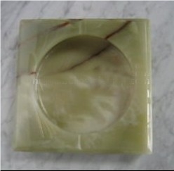 Natural Dark Green Onyx Ashtray
