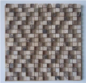 Crystal Glass & Marble Mosaic CTR-GM-S009