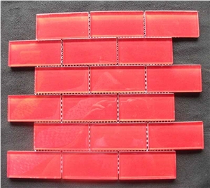 Red Crystal Glass Mosaic Tile CTR-G-B050