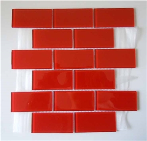 Red Ultrathin Crystal Glass Mosaic Tile CTR-G-B004