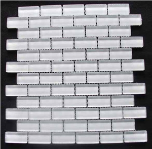 Super White Crystal Glass Mosaic Tile CTR-G-B052