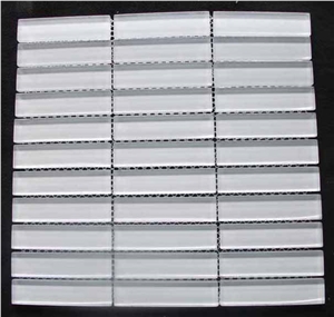 Super White Crystal Glass Mosaic Tile CTR-G-B053