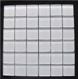 Super White Crystal Glass Mosaic Tile CTR-G-B055