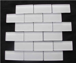 Super White Crystal Glass Mosaic Tile CTR-G-B057