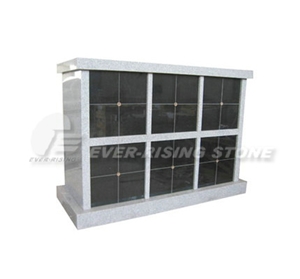 EC4801D Oriental Grey with Black Doors Granite Columbarium