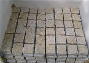 G682 Granite Cobble on Mesh G682 Granite Cobble on Mesh