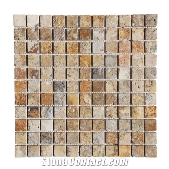 Scabas Brown Travertine Mosaic