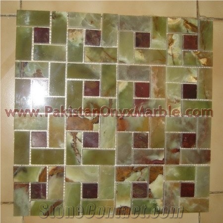 Dark Green Onyx Mosaic Tiles