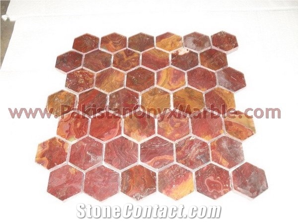 Natural Red Onyx Mosaic Tile
