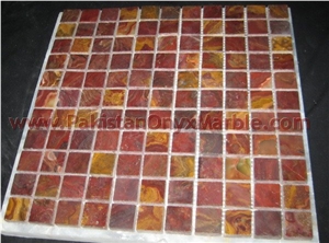 Natural Red Onyx Mosaic Tiles for Wall or Flooring