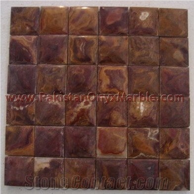 Pakistan Red Onyx Mosaic Tile