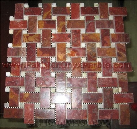 Red Onyx Mosaic Tiles