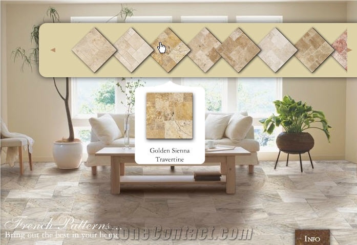 Beige Travertine Tile French Pattern
