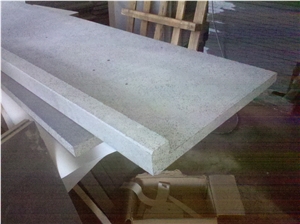 Honed Basalt Swimming Pool Coping Tiles, China Grey Basalt Swimming Pool Coping