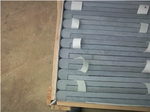 Sandblasted & Drop Face Bullnose Swimming Pool Coping Tiles, Grey Basalt Swimming Pool Coping, Andesite Rebated Pool Coping Tiles
