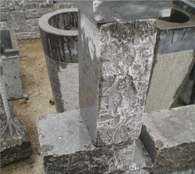 China Grey Blue Stone Slabs & Tiles -Gray Wallstone-Natural Splited Coverings Patterns in Cheap Price, Export Standard Quality French Patterns,