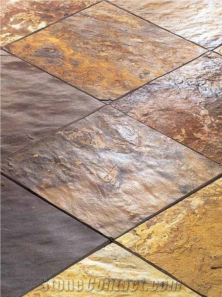 Rusty Slate, China Yellow Slate Slabs & Tiles