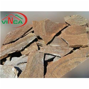 Maron Rustic Gneiss Flagstone Tiles