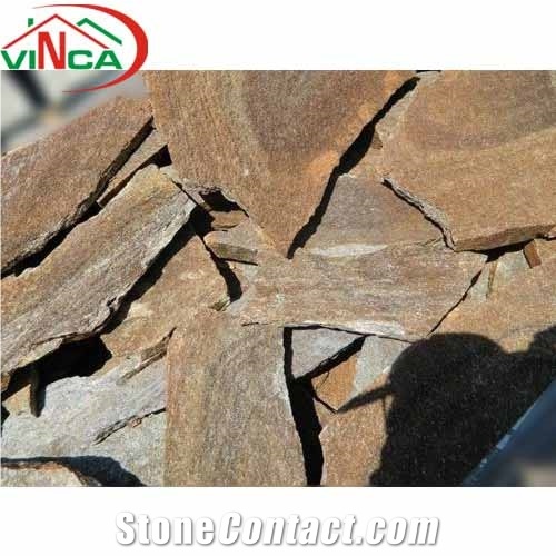 Maron Rustic Gneiss Flagstone Tiles