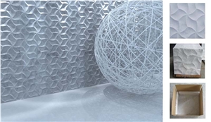 Carrara Marble Relievo Wall Tile, Bianco Carrara White Marble Wall