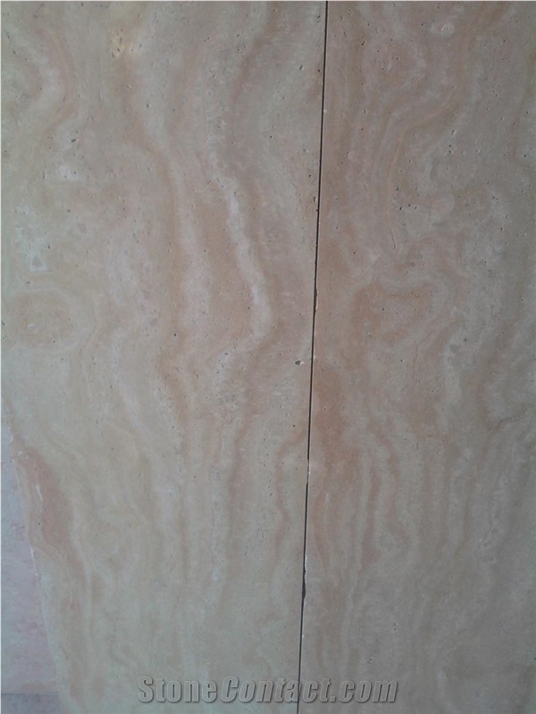 Saba Peach Travertine Tile, Iran Pink Travertine