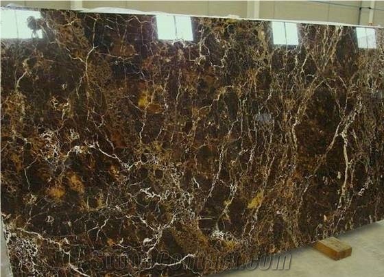 Golden Brown Marble Slab, Spain Brown Marble
