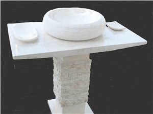Basin and Vanity, Java Royal Beige Marble Bath Tops Basin and Vanity, Java Royal Beige Marble Bath Tops