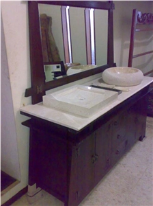 Basin and Vanity, Java Royal Beige Marble Bath Tops