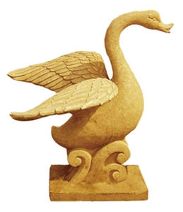 Sandstone Swan, Yellow Sandstone Sculpture, Statue Sandstone Swan, Yellow Sandstone Sculpture, Statue