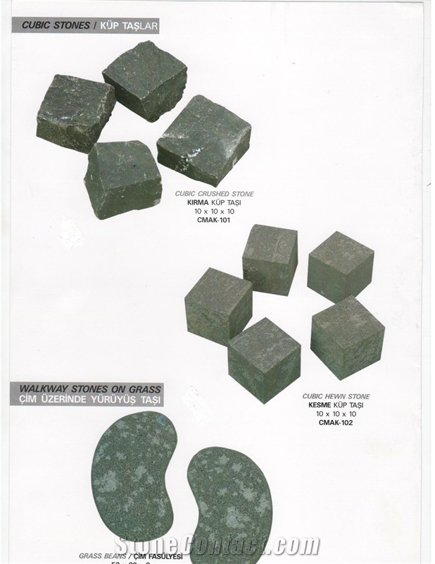 Basalt Cubic Crushed Stone, Grey Basalt Cobble, Pavers