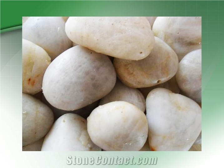 Polished Flat River Rock, Pebble White Marble Pebble, Gravel